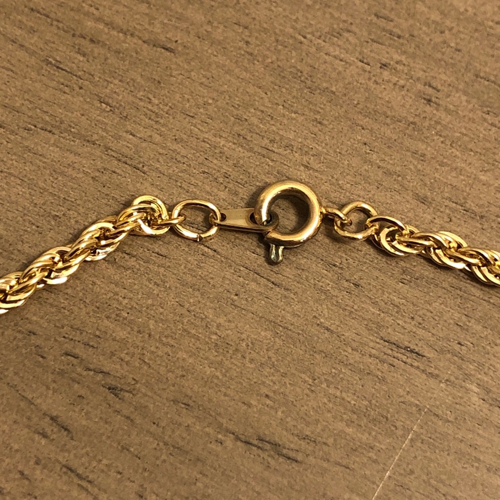 Gold Tone Rope Chain Necklace - Picture 3 of 7